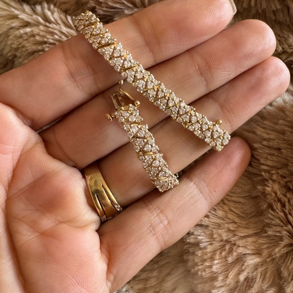 Elegant 6.5 CT Natural Diamonds Bracelet 14K Yellow Gold 7” Length - Picture 15 of 15